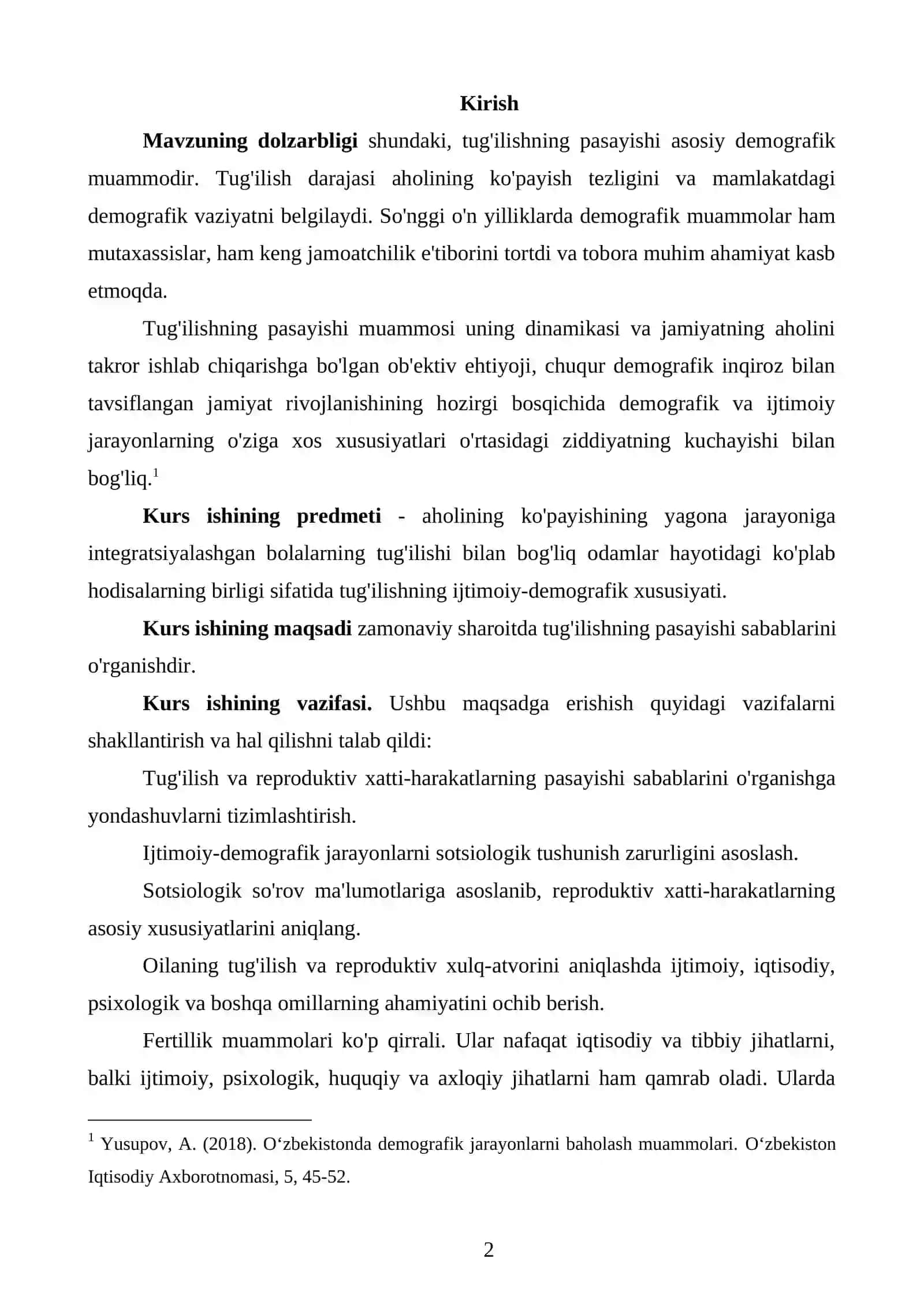 TUG‘ILISH DARAJASINING IJTIMOIY-IQTISODIY OMILLARI 2