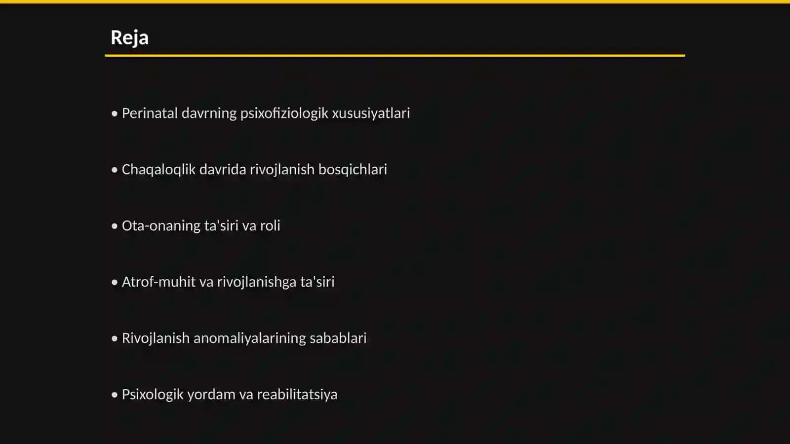 Perinatal va chaqaloqlik davrida psixofiziologik rivojlanish 2