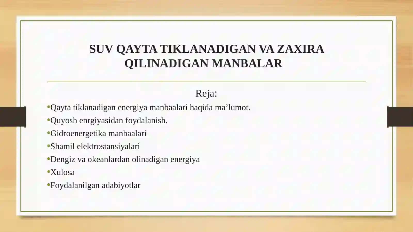 Qayta Tiklanadigan Energiya Manbalari 2