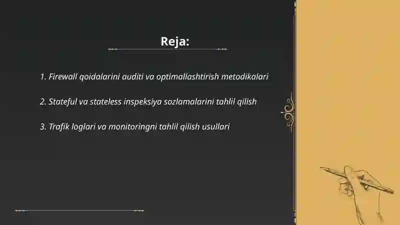 Firewal sozlamalarini tahlil qilish va hujumlardan himoya qilish 2