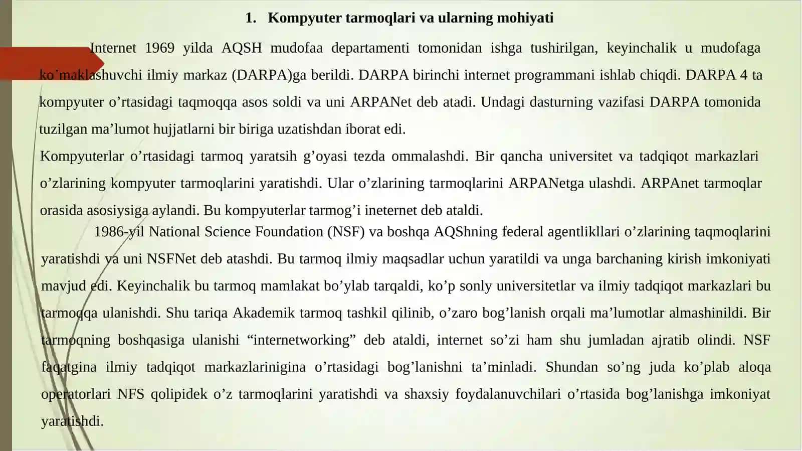 KOMPYUTERTARMOQLARIVATARMOQTEXNOLOGIYALARI 2
