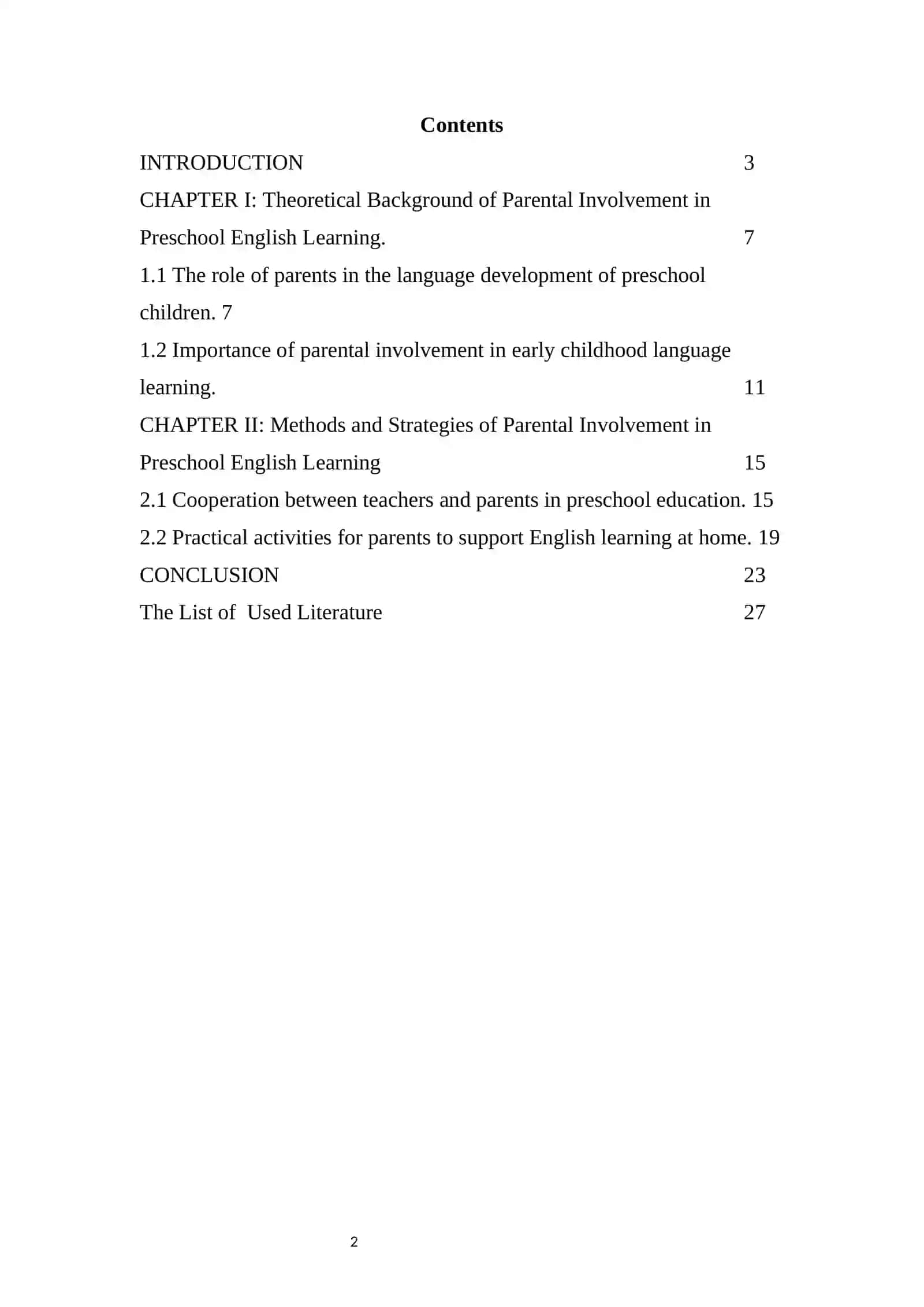 Methods and Strategies of Parental Involvement in Preschool English Learning 2