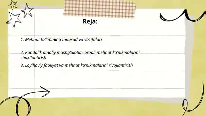 Mehnat taʼlimining maqsadi 2