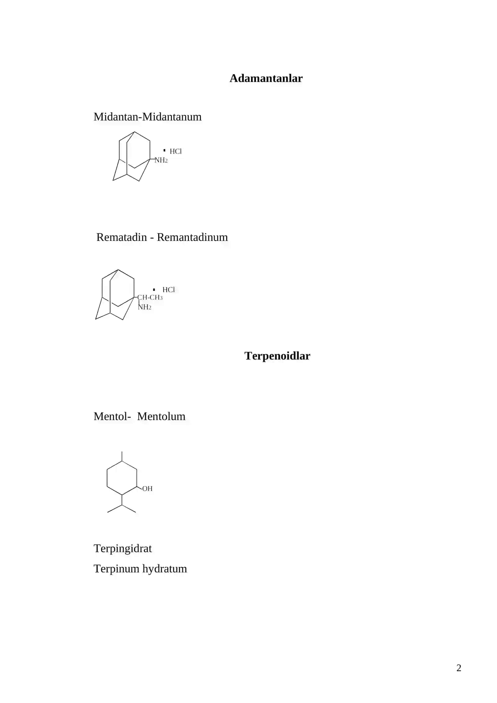 Terpenoidlar va adamantanlar guruhiga kirgan dori moddalar tahlili 2