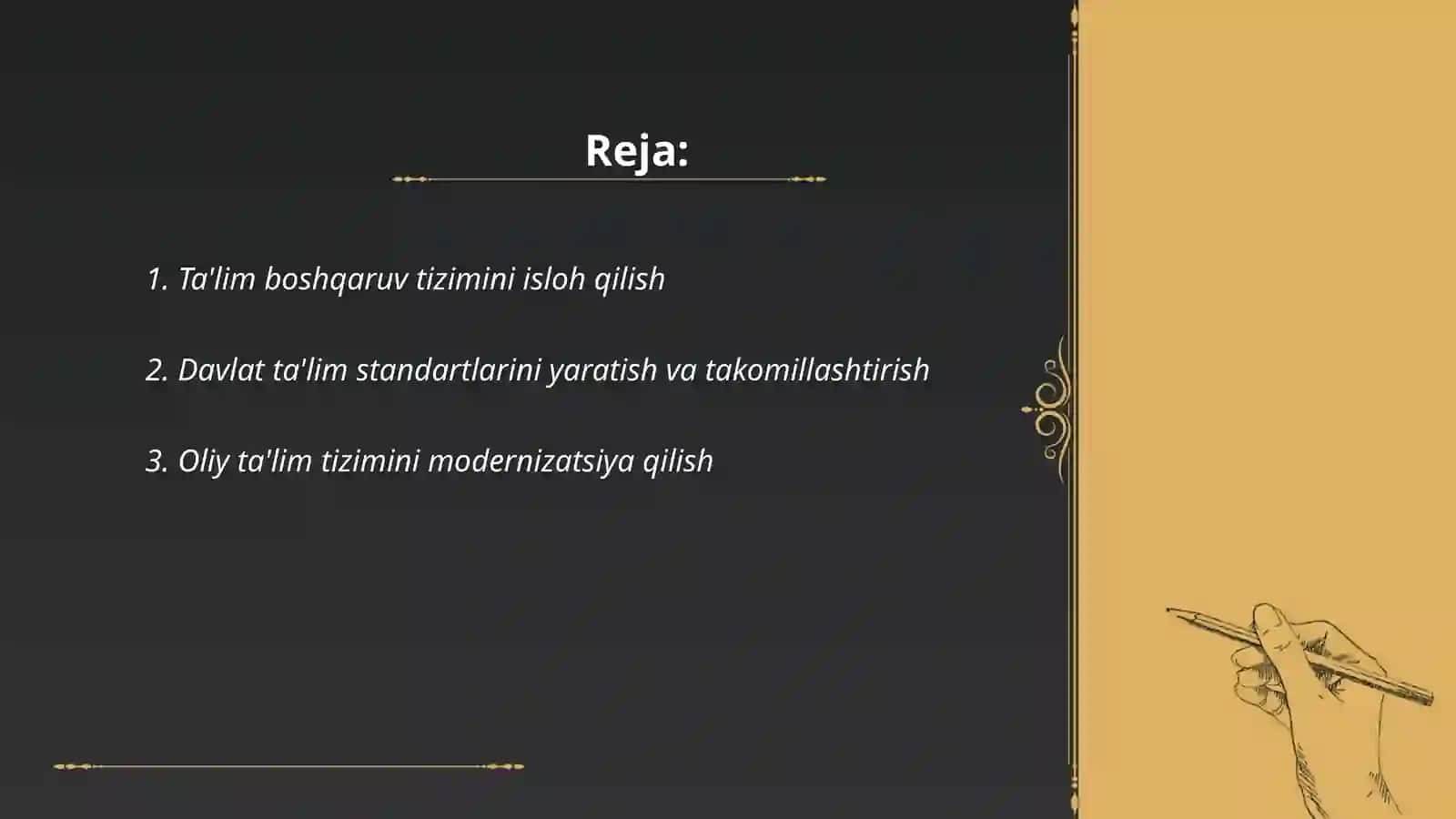 Ta'lim sohasida o'zgarishlar 2