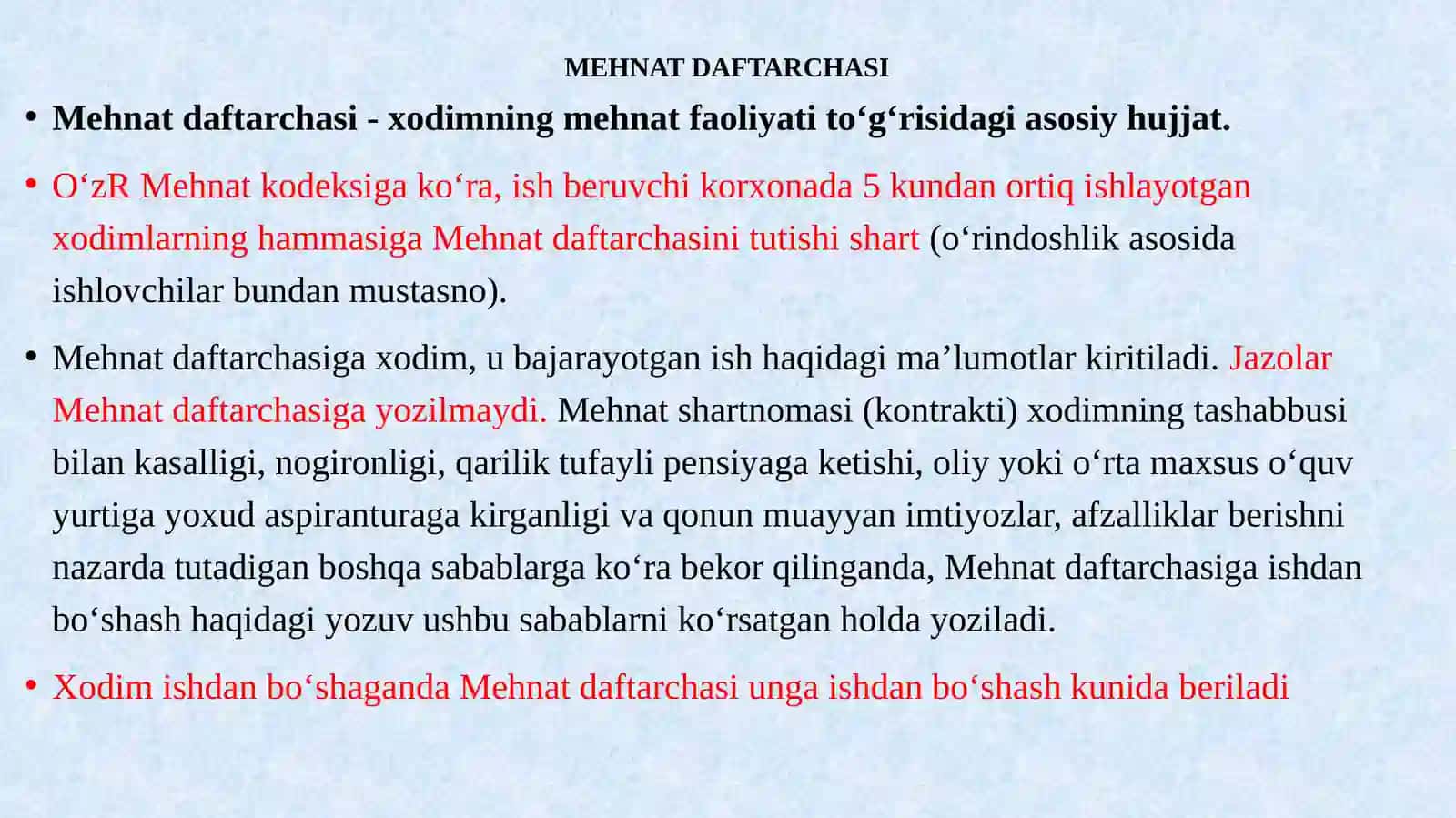 XODIMLAR FAOLIYATIGA DOIR HUJJATLAR 2