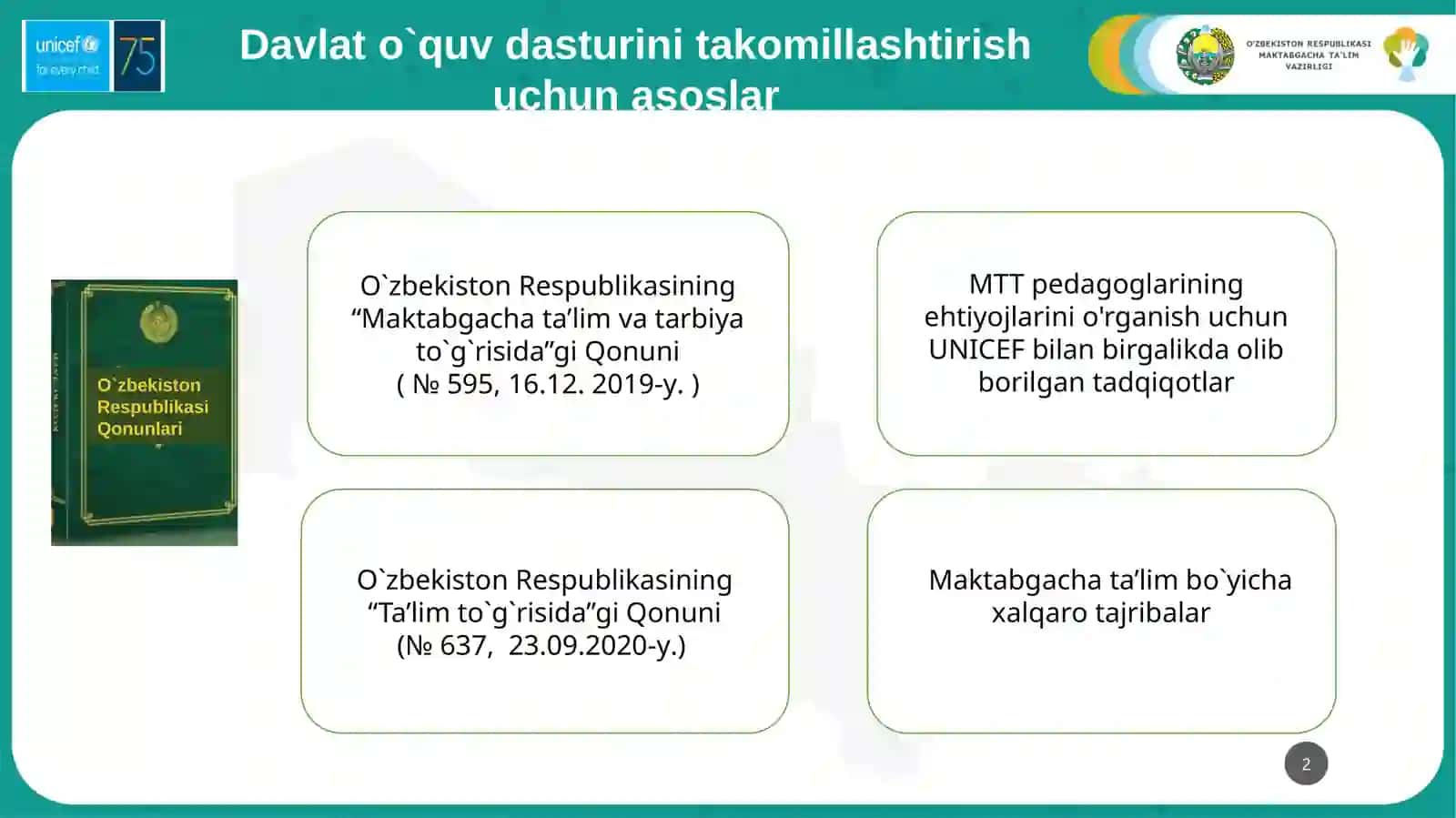 Takomillashtirilgan “Ilkqadam” davlat dasturining mazmuni 2
