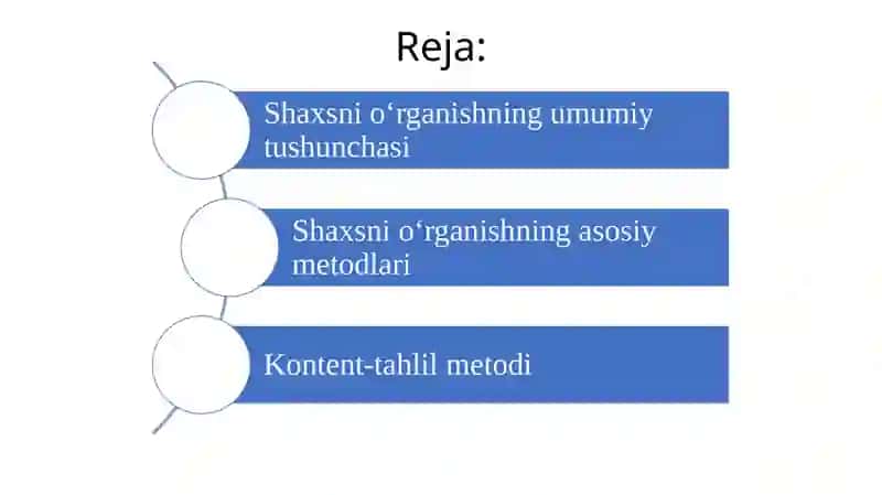 Shaxsni o'rganishning kontent-tahlili metodi. 2