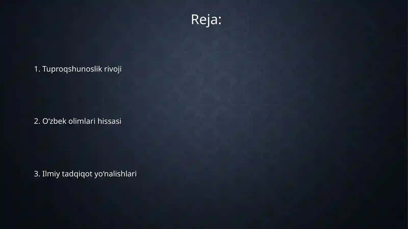 Tuproqlarni taqdim qilishda O'zbek olimlari hissasi 2