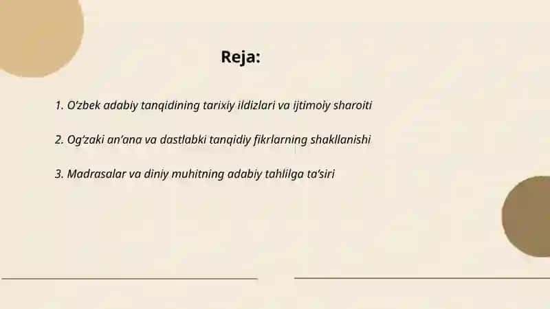 Oʻzbek adabiy tanqidining paydo boʻlishi va shakllanishi 2