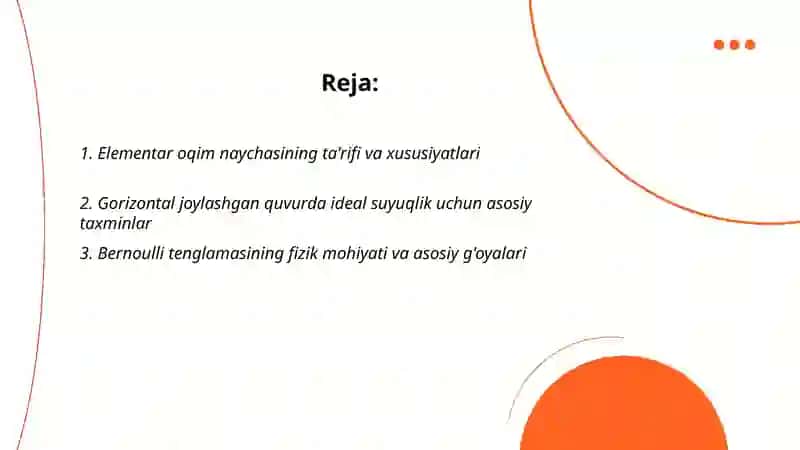 Elementar oqim naychasi D.Bernuli 2
