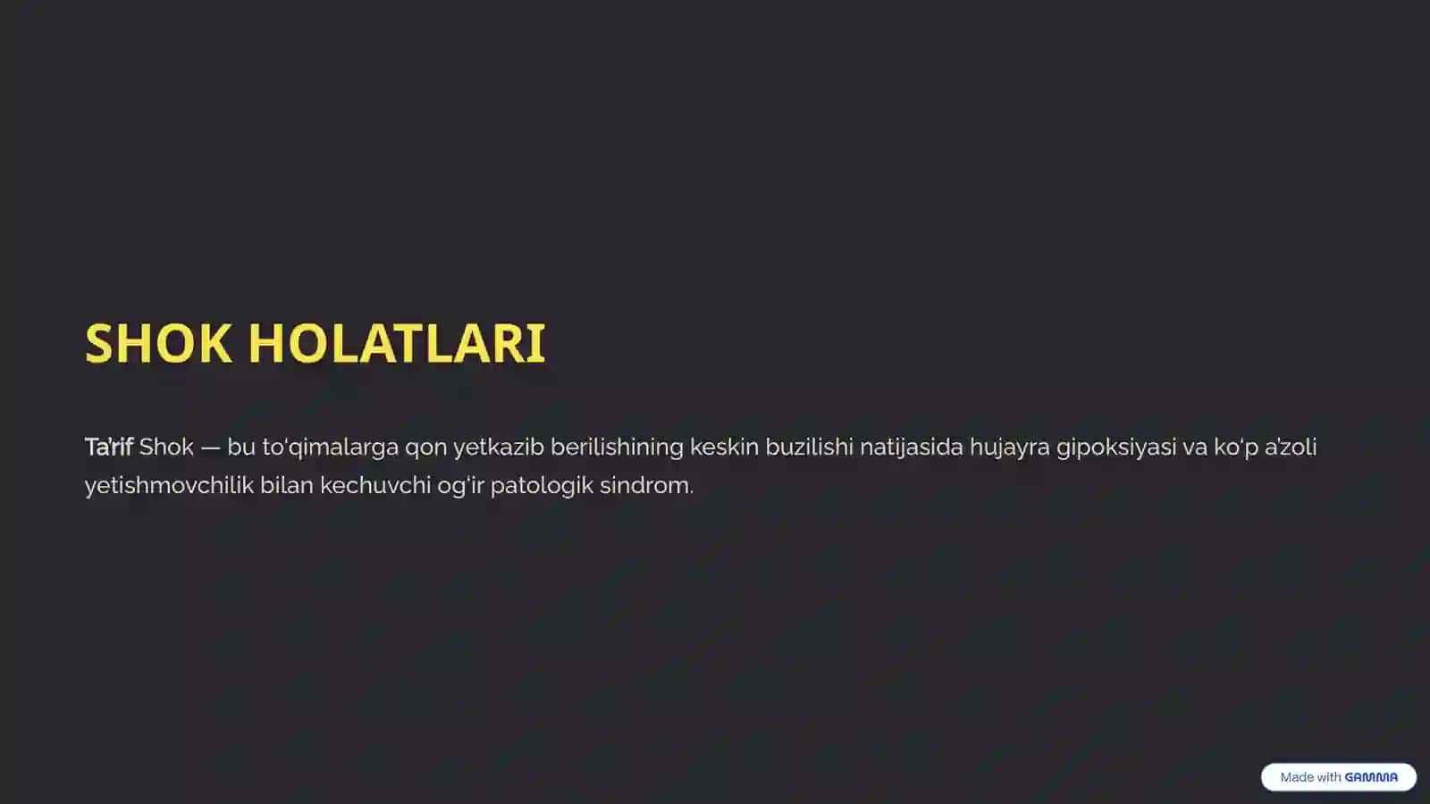 SHOK HOLATLARI 2