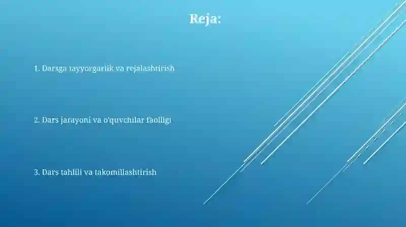 Matematika darsiga tayyorgarlik va darsning tahlili 2
