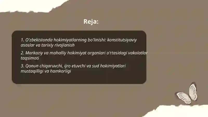 Oʻzbekistonda hokimiyatlarning boʼlinish tamoyillari va konseptual asoslari 2