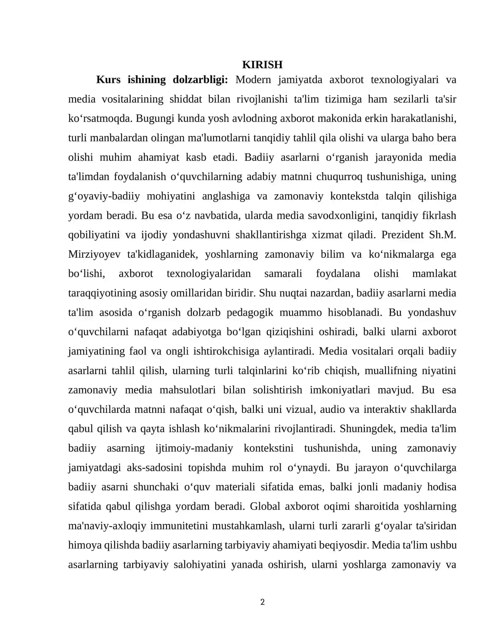 MEDIA TA'LIM ASOSIDA BADIIY ASARNI ÒRGANISH 2