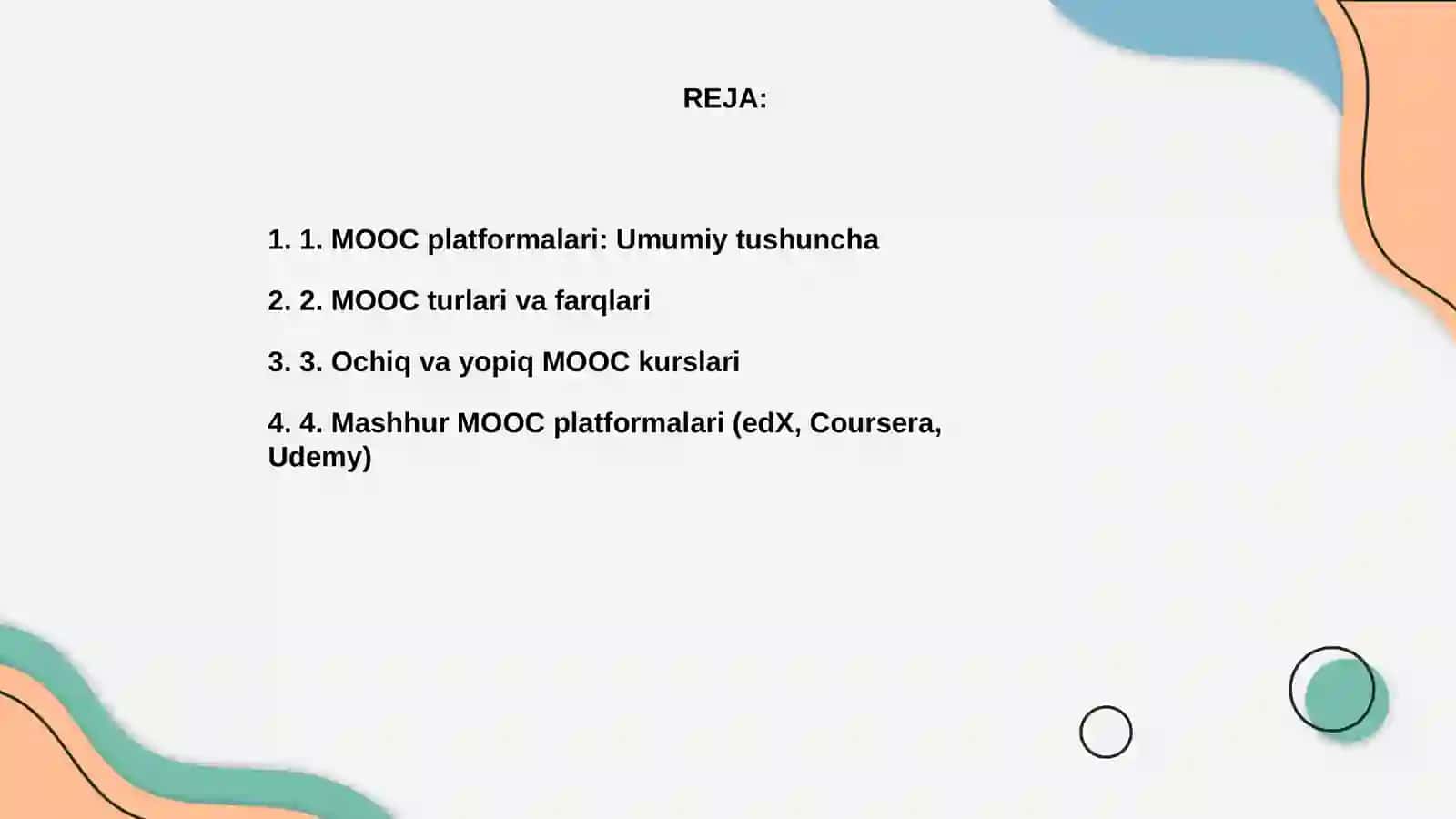 MOOC platformalarining turlari va unda ishlash 2