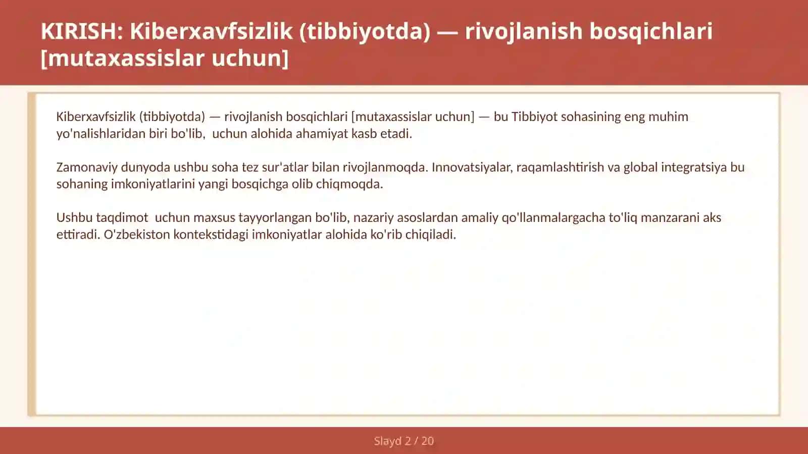 Kiberxavfsizlik (tibbiyotda) — rivojlanish bosqichlari [mutaxassislar uchun] 2