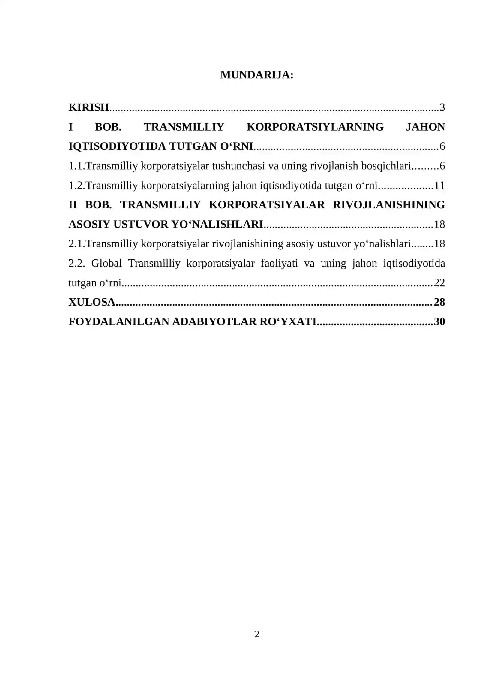 JАHОN IQTISОDIYОTIDА TRАNSMILLIY KОRPОRАTSIYАLАRNING TUTGАN О‘RNI VА RIVОJLАNISH TЕNDЕNSIYАLАRI 2