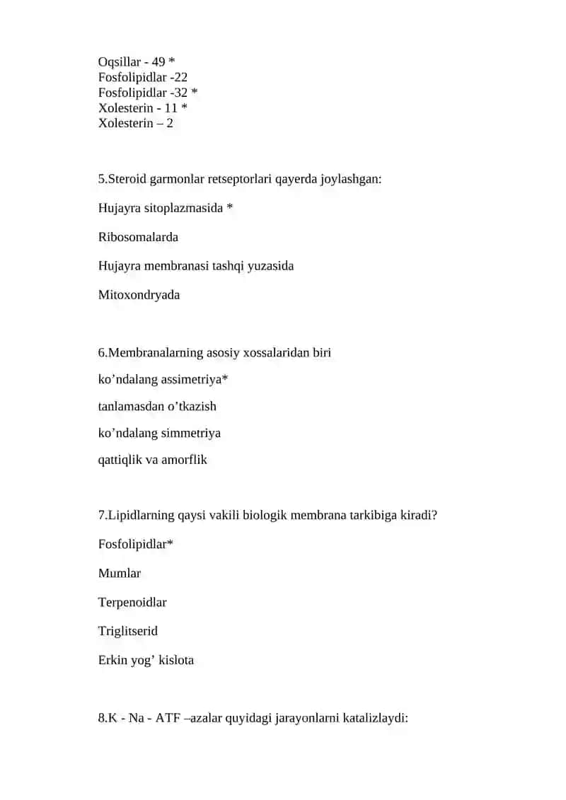 Biomembranalar fosfolipid qismini tarkibini ko'rsating 2