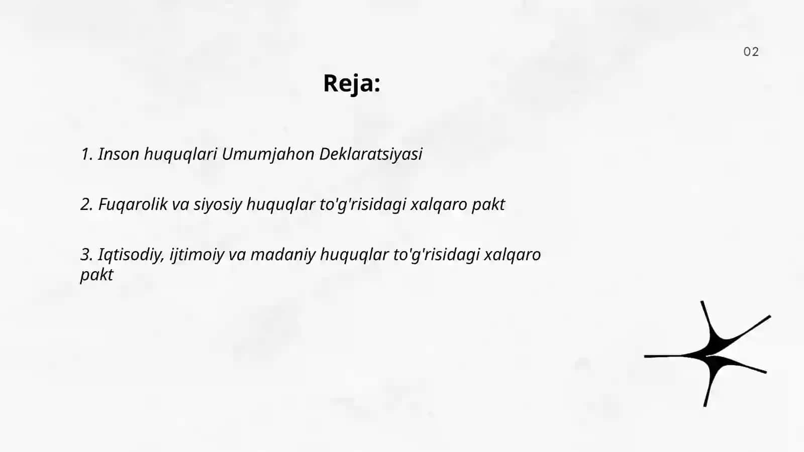 Inson huquqlari bo'yicha qabul qilingan xalqaro xujjatlar 2