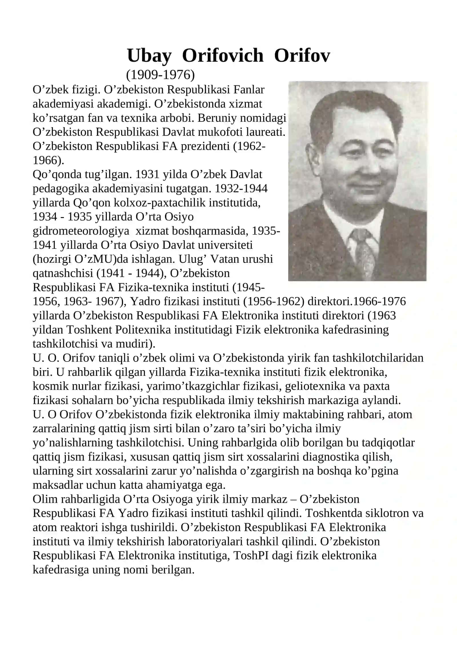 Fizik olimlar. Ko'rgazma va ma'lumotlar 2