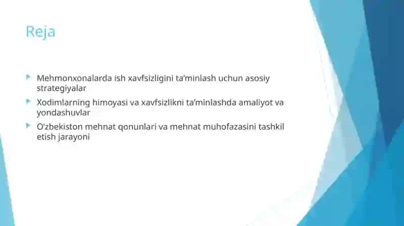 Mehmonxonalardaxonalar bo'limida mehnat muhofazasini tashkil qilish 2