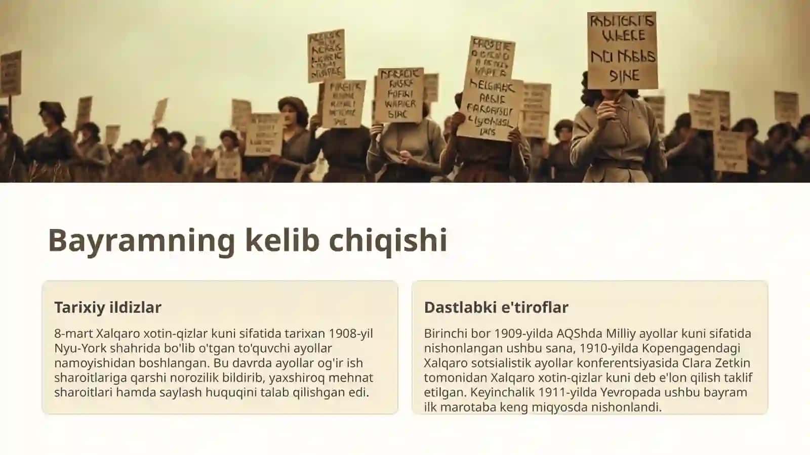 8 mart kelib chiqishi 2