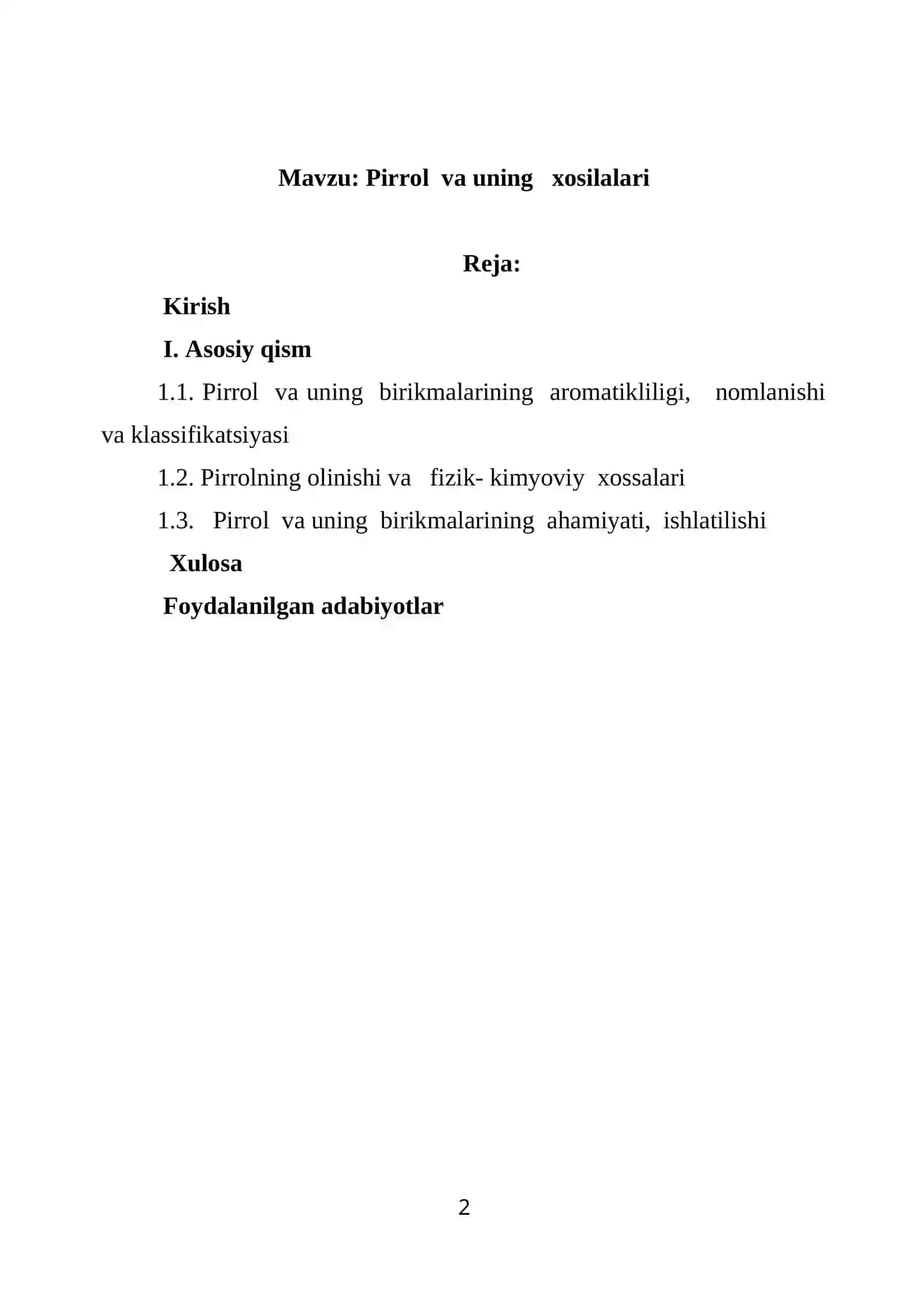 Pirrol va uning xosilalari 2