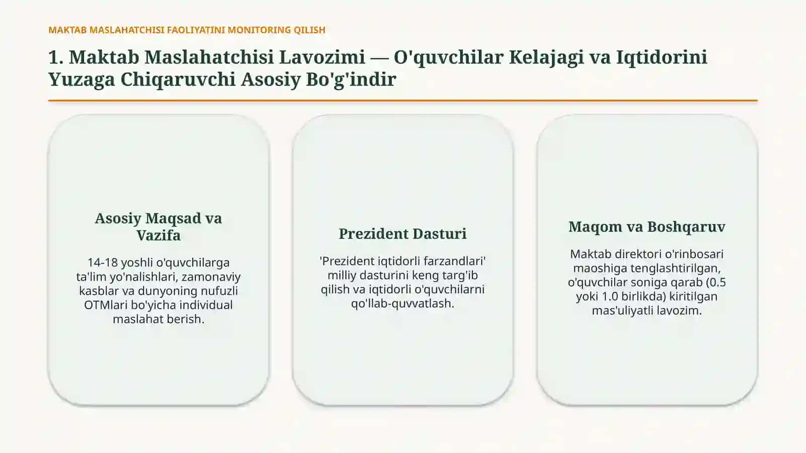Maktab Maslahatchisi Faoliyatini Monitoring va Tahlil Qilish Yo'llari 2