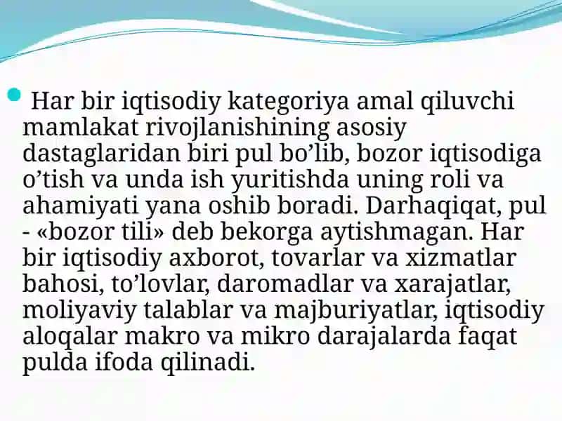 Pulning mohiyati va uning asosiy vazifalari 2