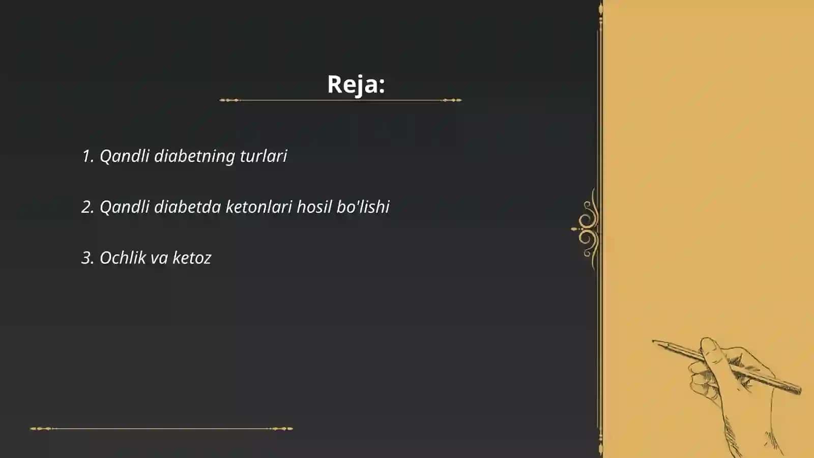 Qandli diabet va ochlikda ketonouriya va ketonomiya 2