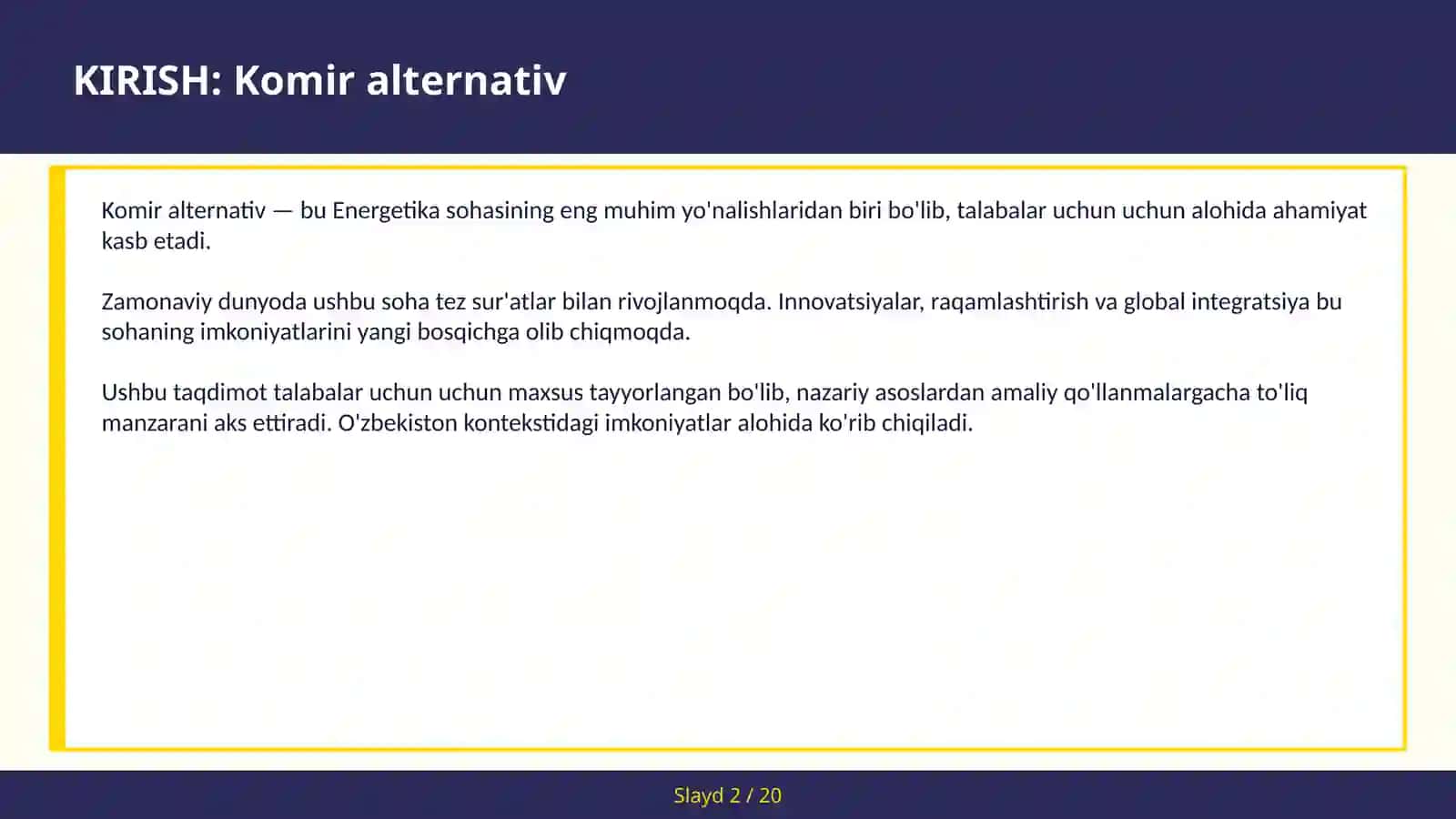 Komir alternativ 2
