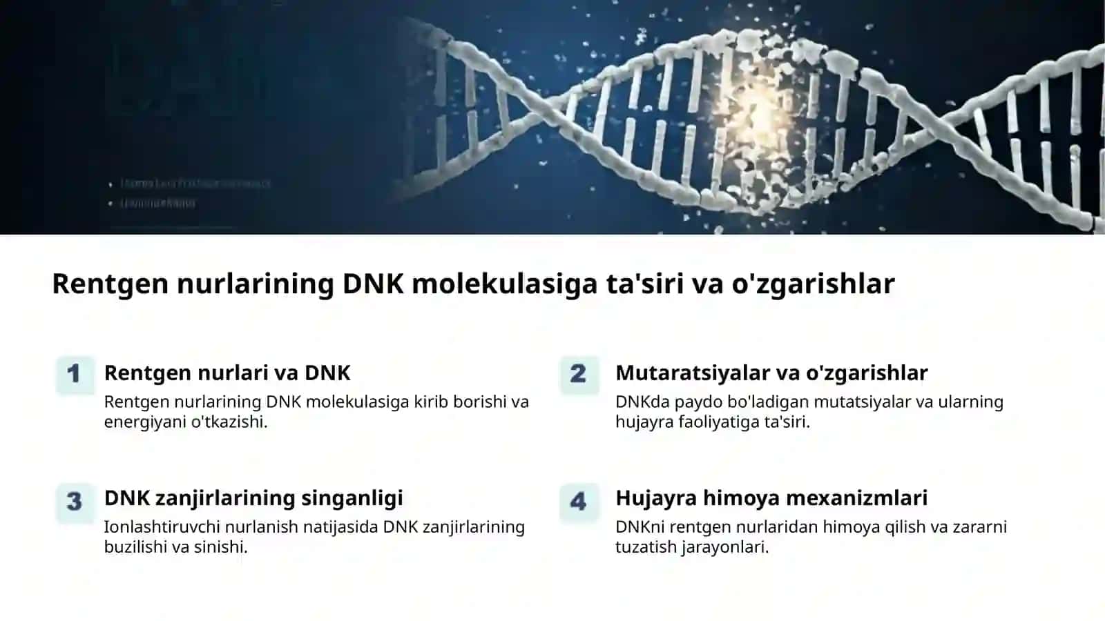 Rentgen nurlari va biologik tizimlar 2