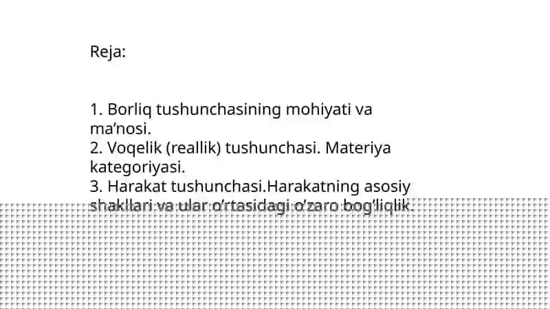 Borliq tushunchasi 2