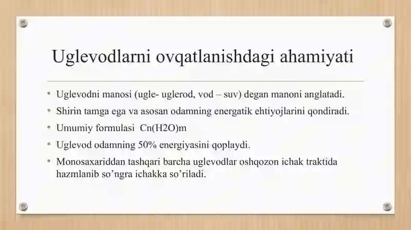 Biokimyo uglevod almashinuvi. 2