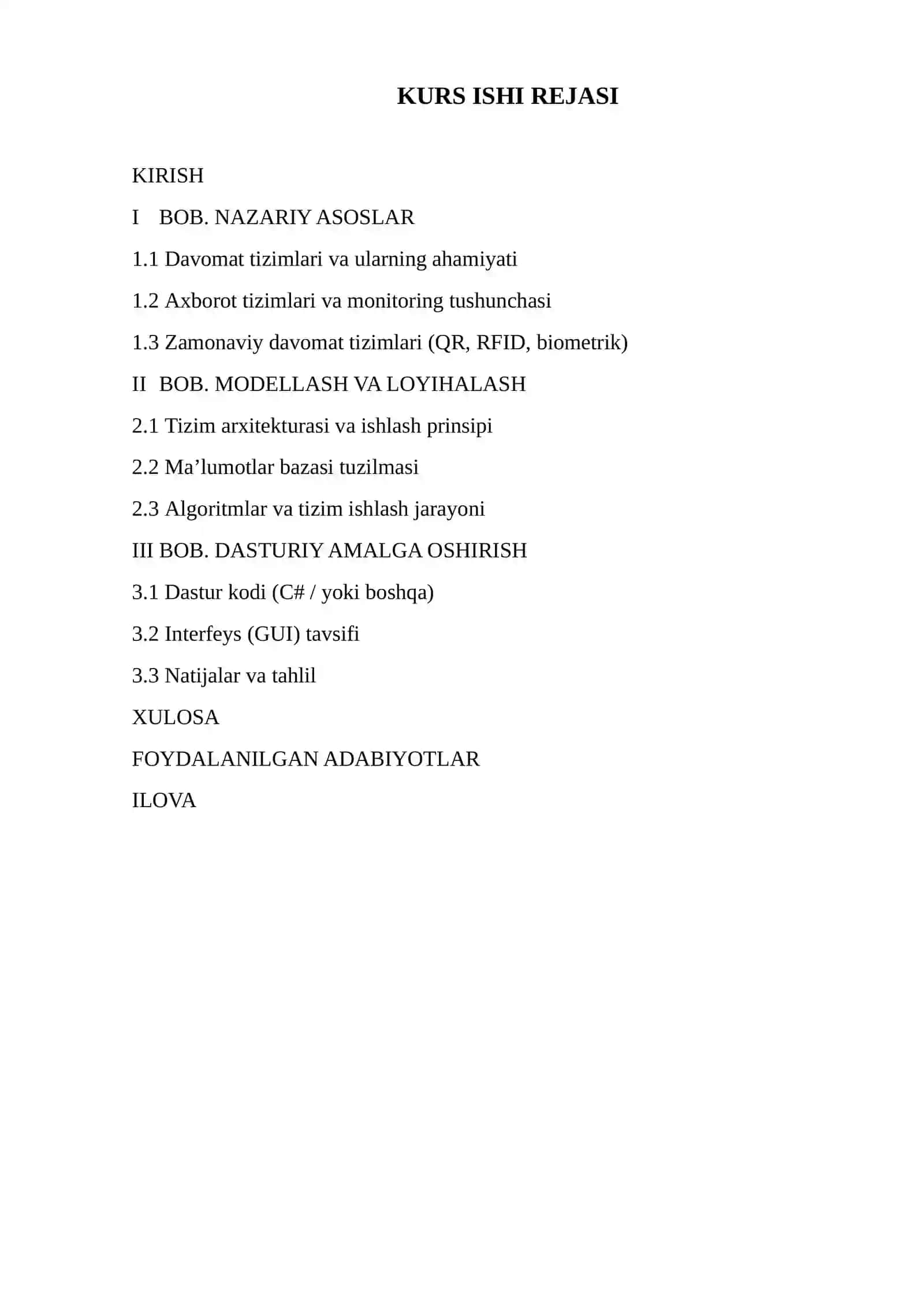 Ta’lim muassasasida talabalar davomatini monitoring qilish tizimi 2