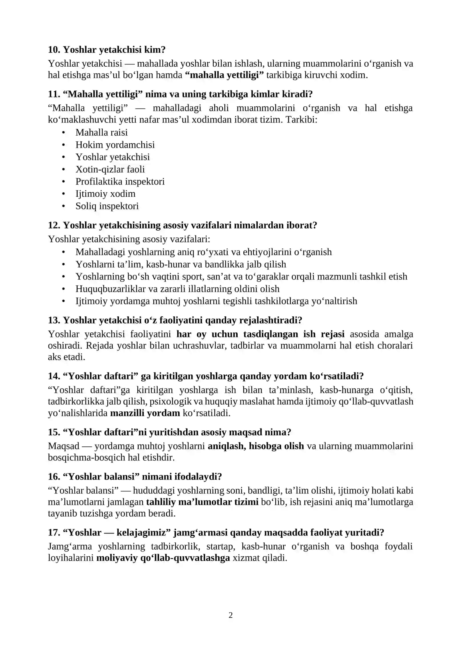 MAHALLA YOSHLAR YETAKCHISI 2