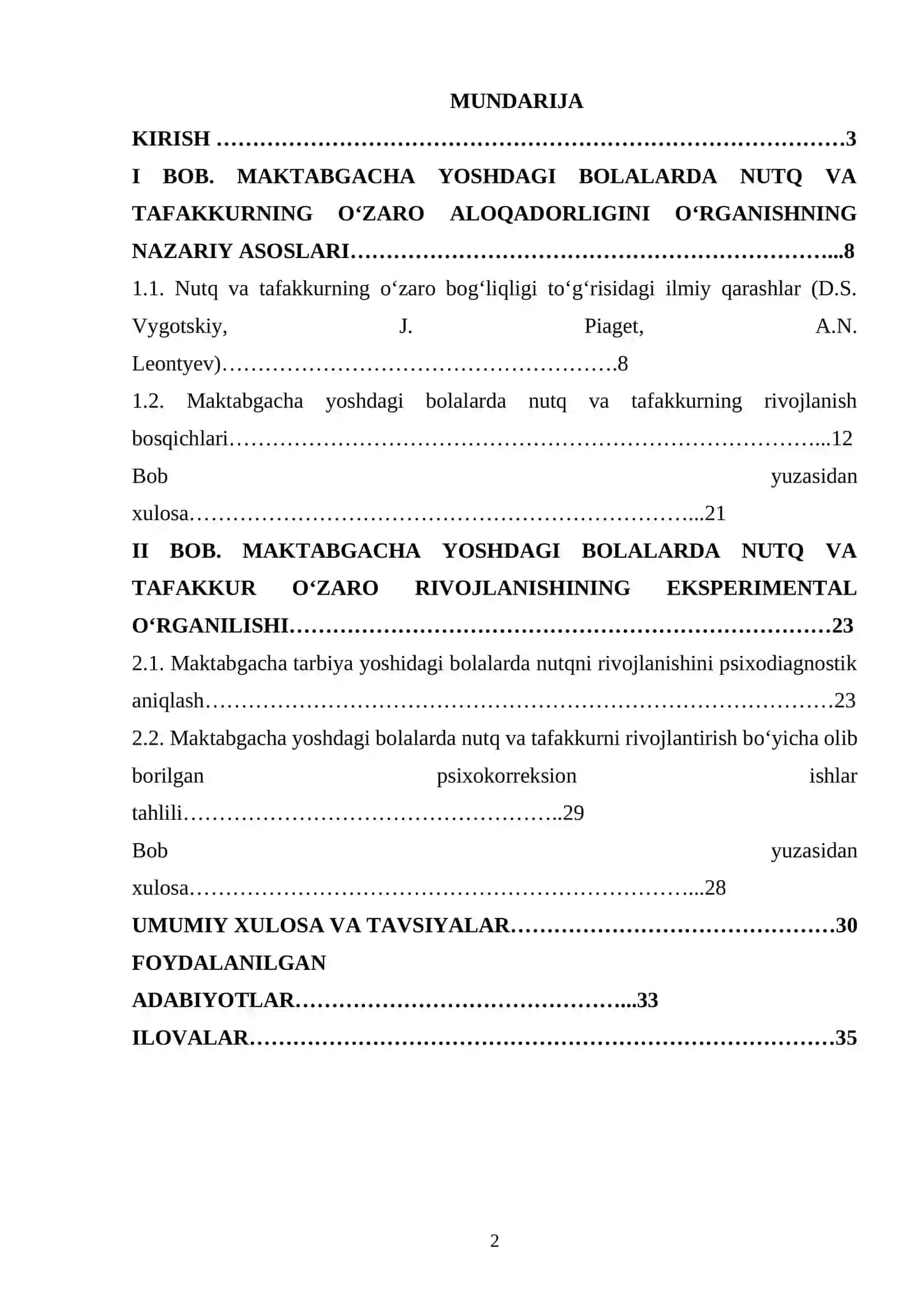 MAKTABGACHA YOSHDAGI BOLALARDA NUTQ VA TAFAKKURNING O‘ZARO ALOQADORLIGINI O‘RGANISHNING NAZARIY ASOSLARI 2