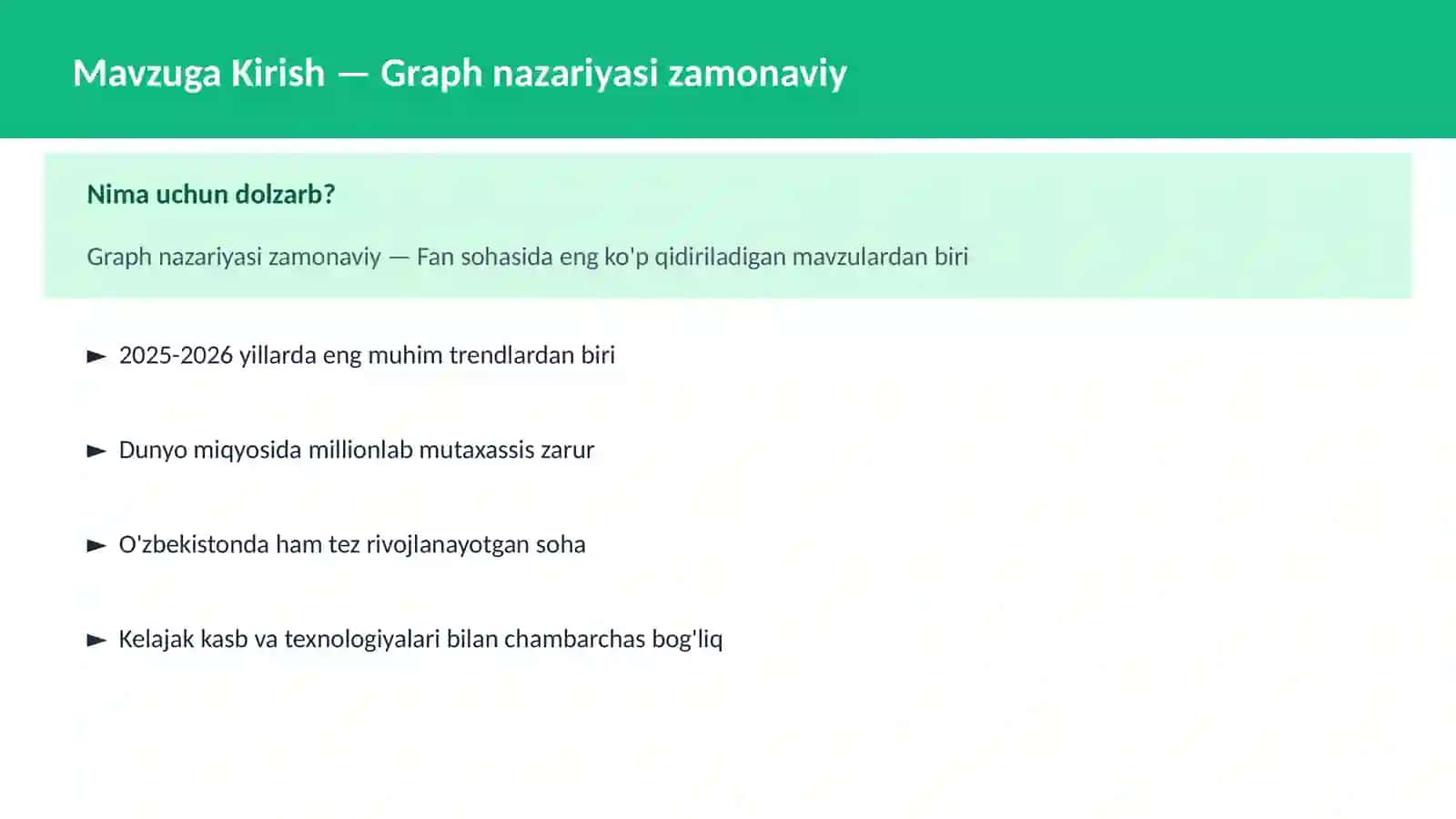 Graph nazariyasi zamonaviy 2