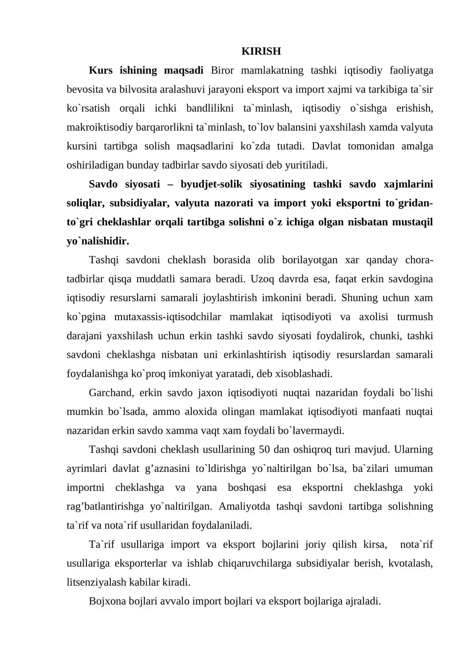GLOBAL IQTISODIYOTGA O’TISH SHAROITIDA XALQARO SAVDONING ROLI 2