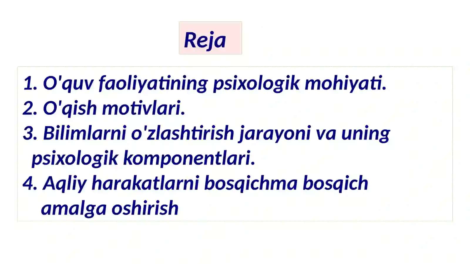 Taʼlimning psixologik asoslari 2