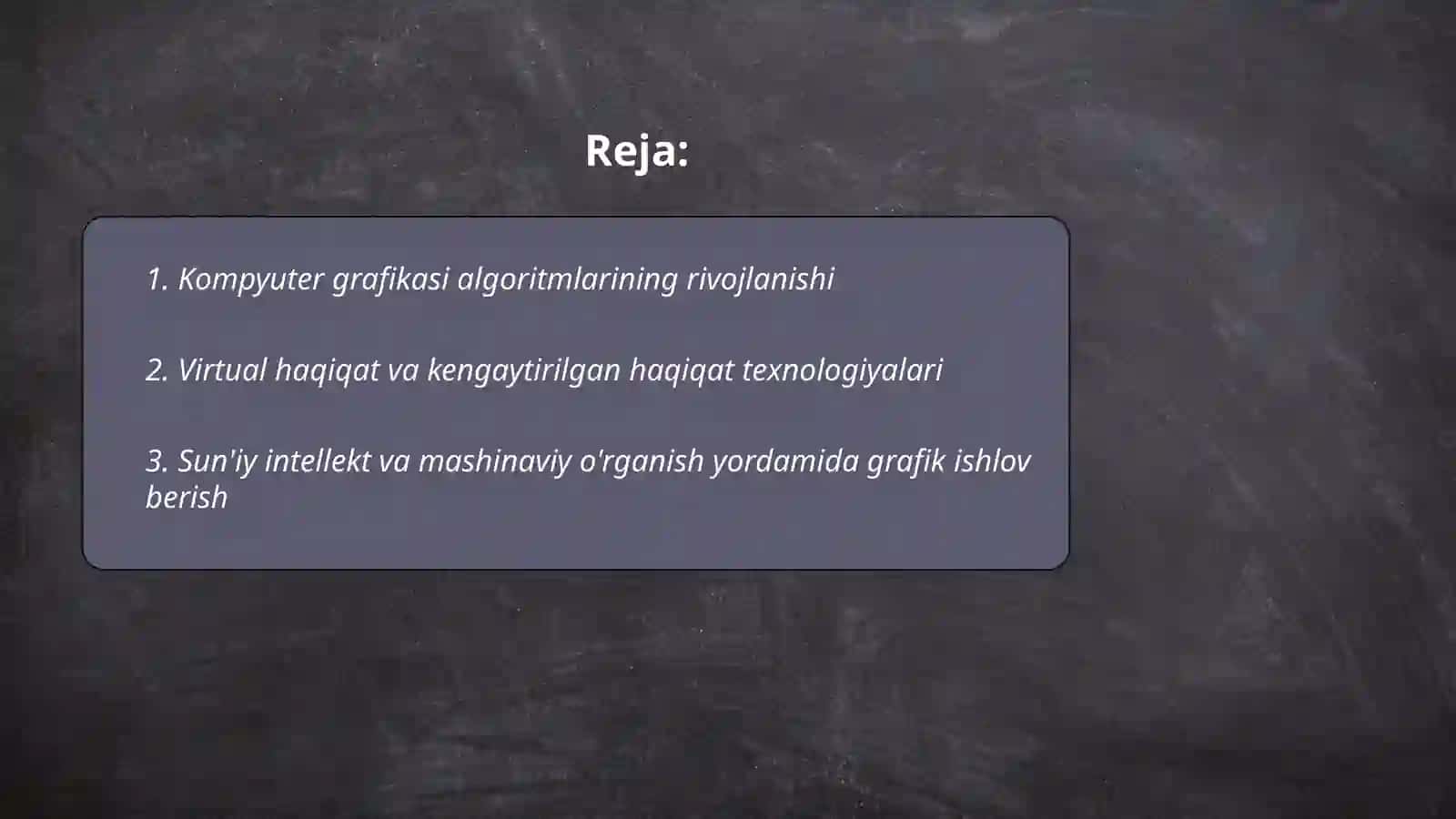 Kompyuter grafikasi va axborot texnologiyalarining kelajagi 2
