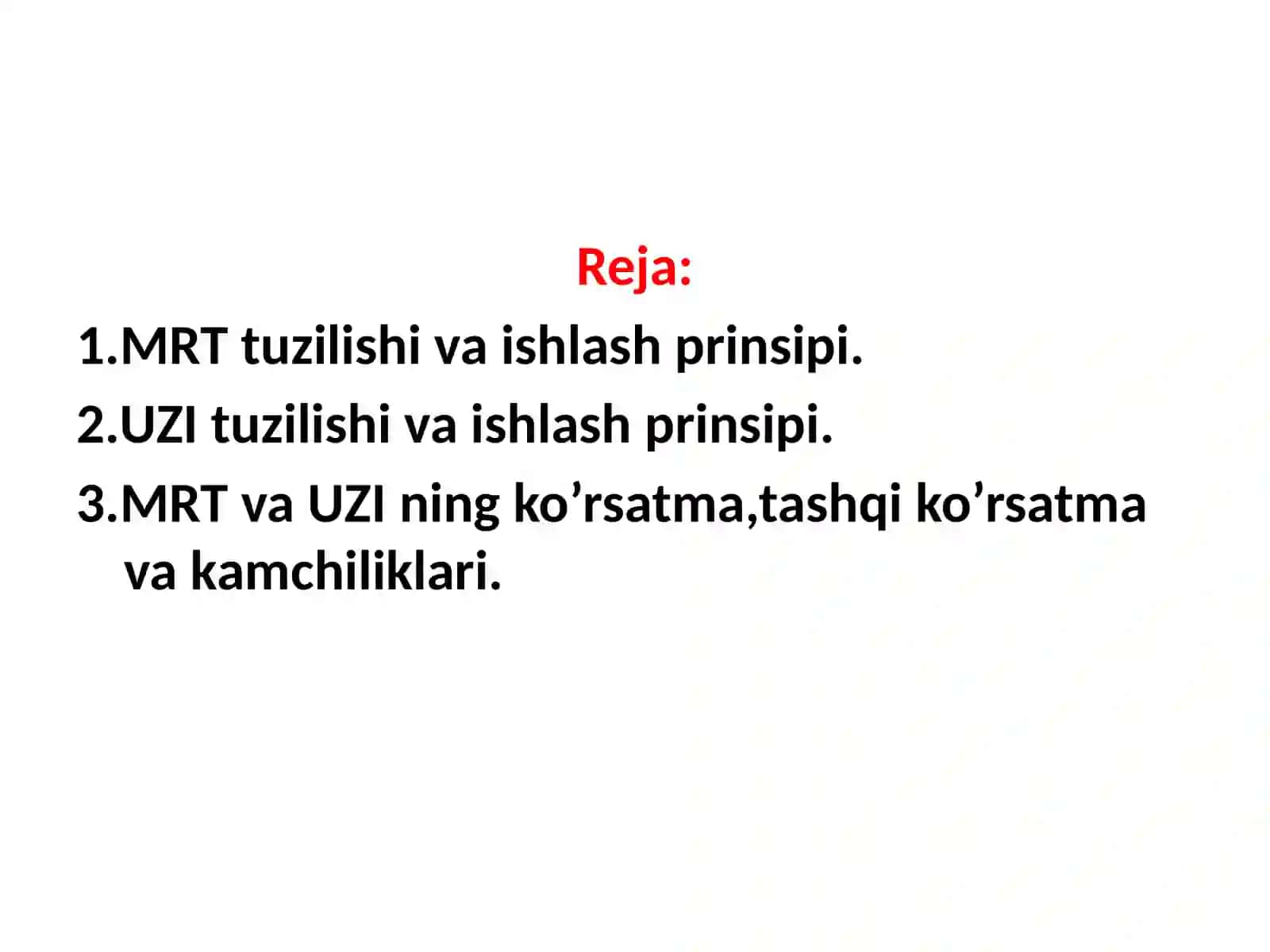 Magnit rezonans tomografiya va Sonografiya asoslari 2