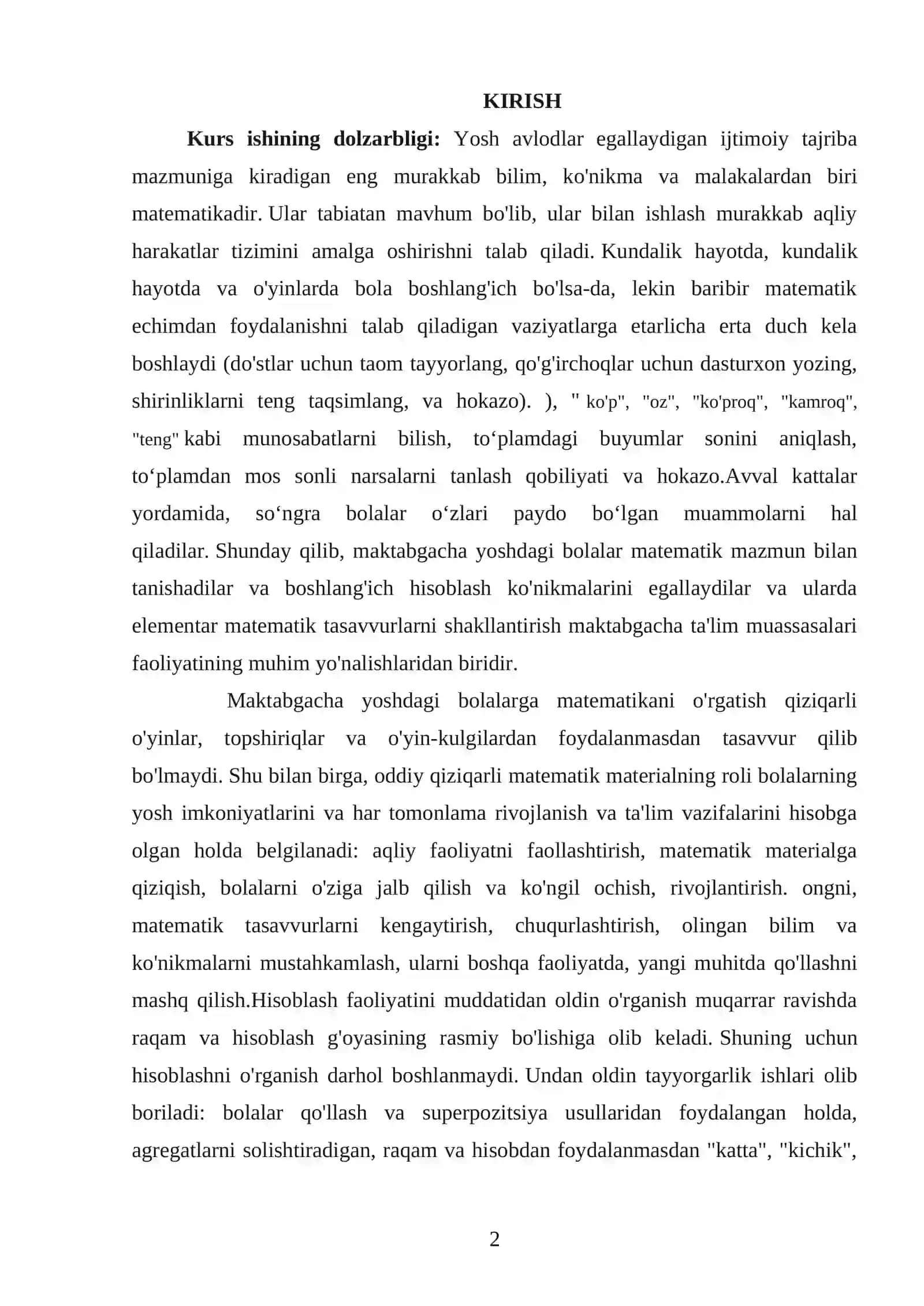 TURLI YOSH GURUHLARDA SON-SANOQ TAVVURLARNI SHAKLLANTIRISH 2