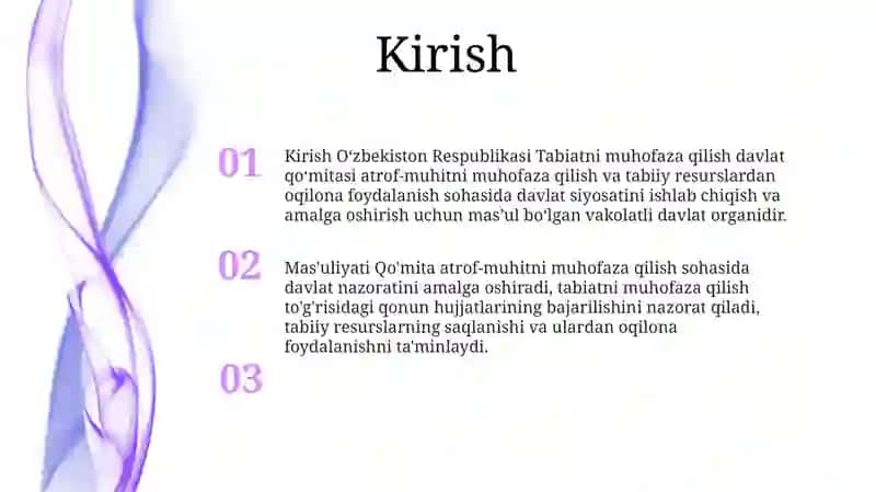 Oʻzbekiston Respublikasi Tabiatni Muhofaza Qilish Davlat QoʻMitasi Uning Vazifalari 2