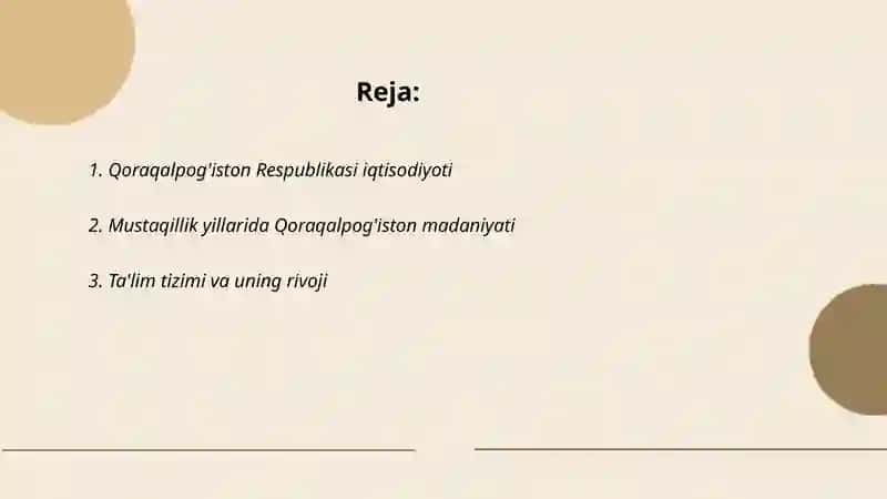 Qoraqalpog'iston Respublikasi iqtisodiyoti 2
