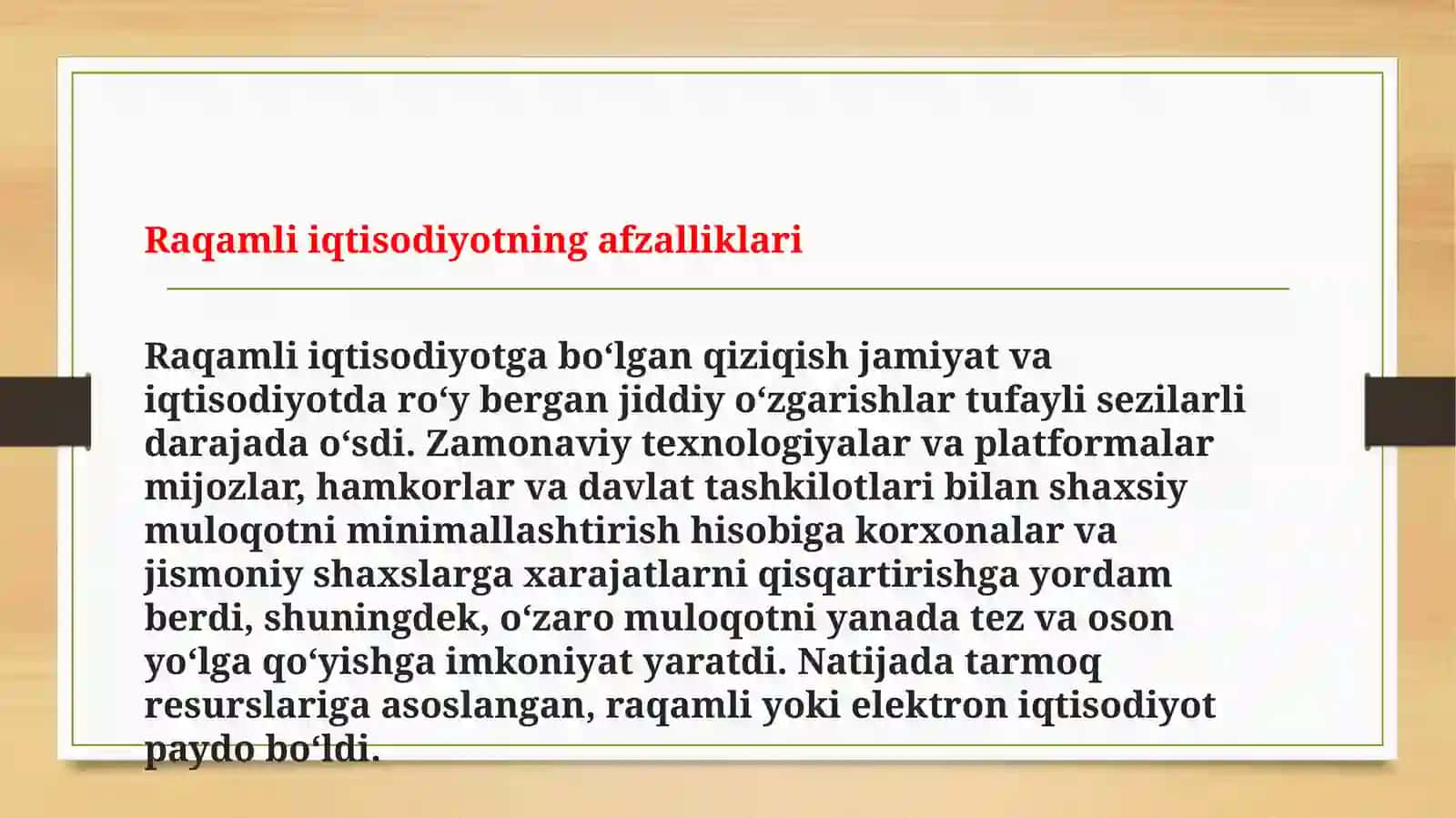 Raqamli iqtisodiyot mazmuni va ko'lamining kengayib borishi 2