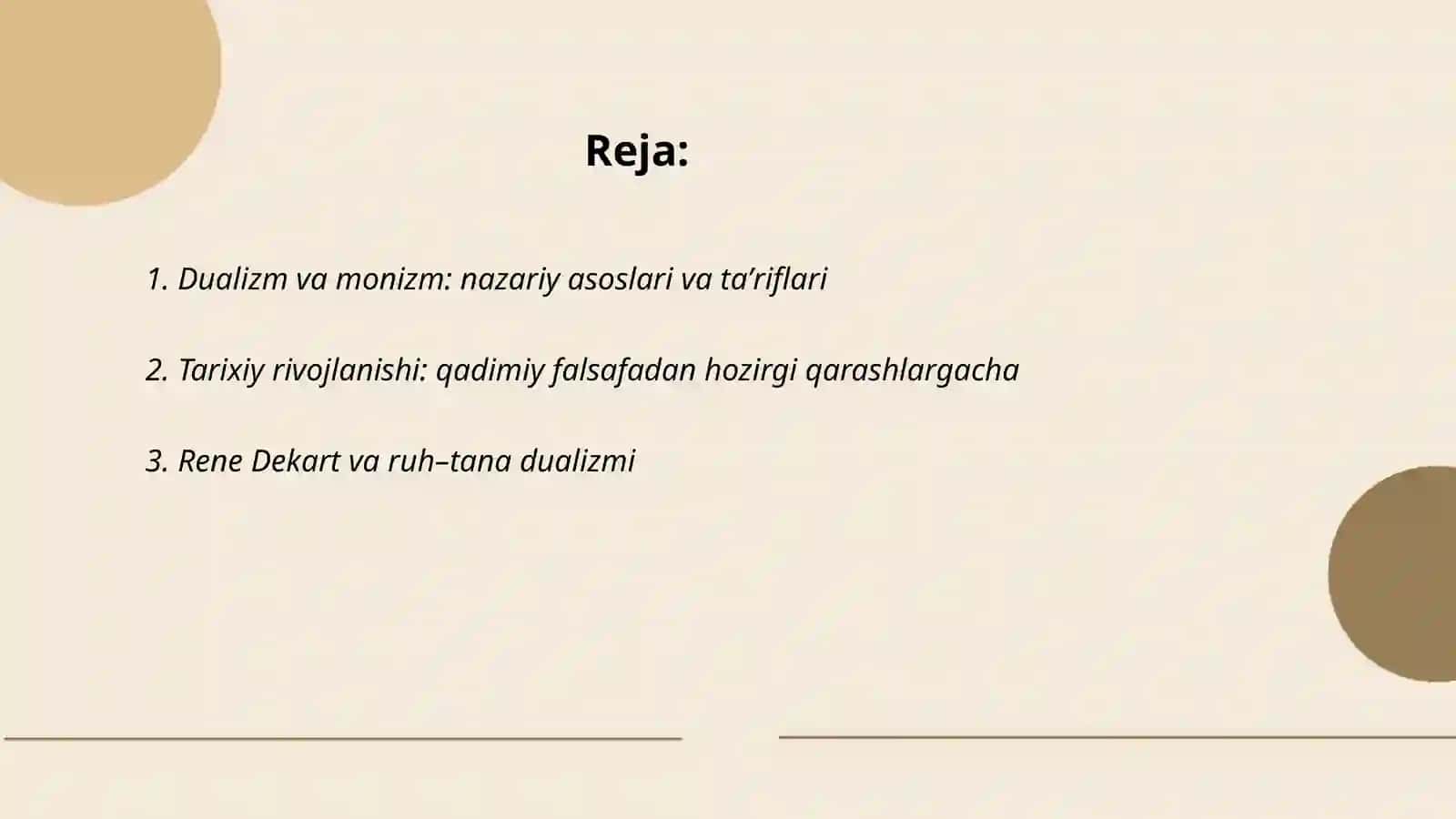 Insonni tushunishga dualizm va monizim nuqtai nazaridan yondashuv 2