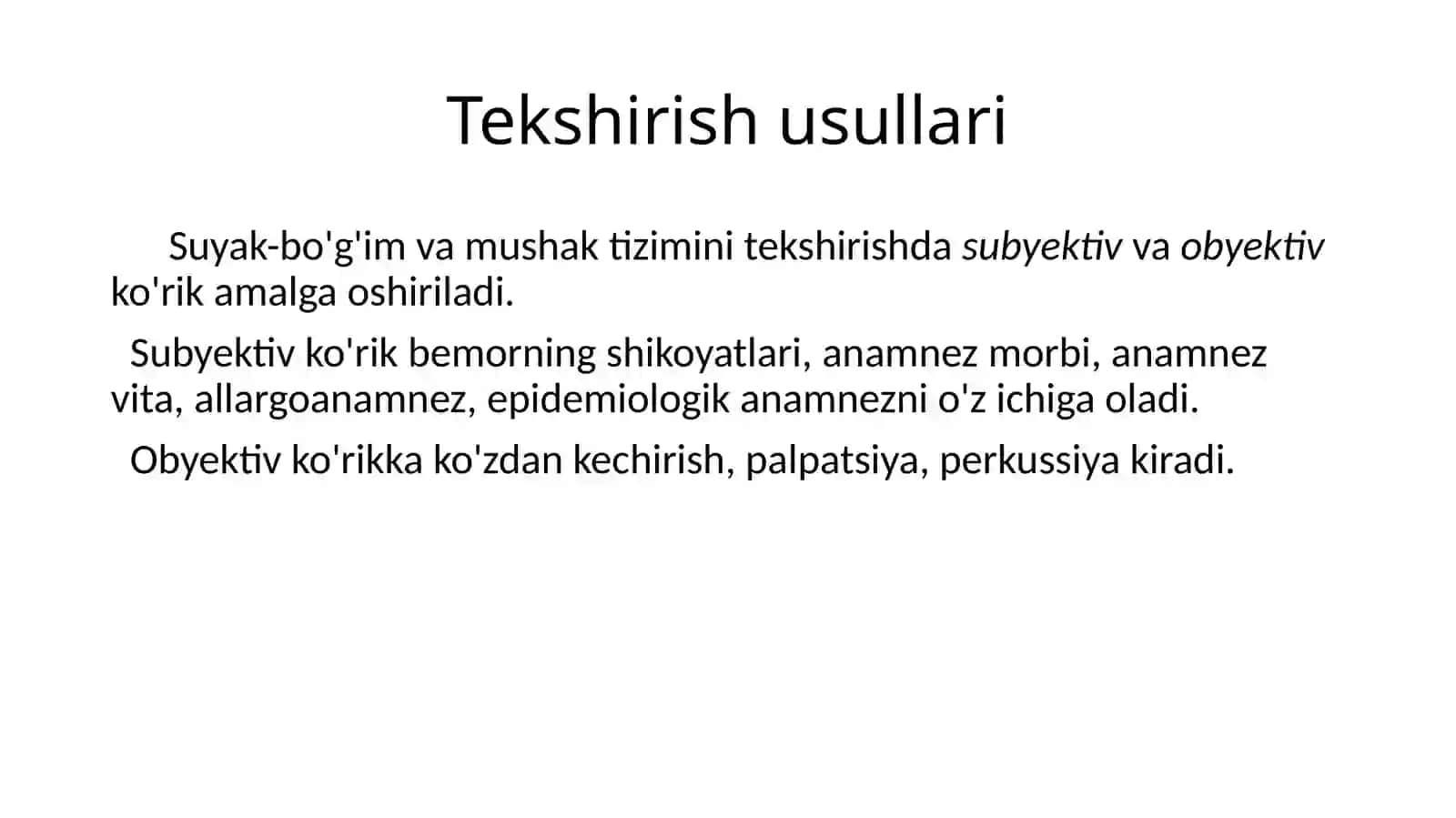Suyak-bo'g'im va mushaktilarini aniqlash usullari 2