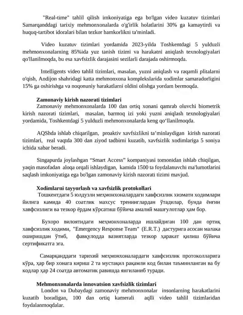 Mehmonxonalarda innovatsion xavfsizlik tizimlari 2